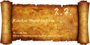 Kaute Henrietta névjegykártya
